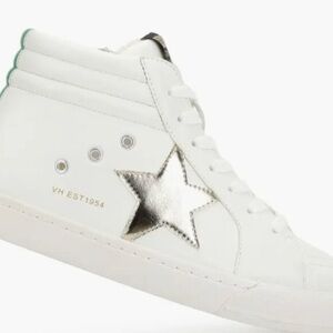 Vintage Havana White High-Tops with Silver Accents